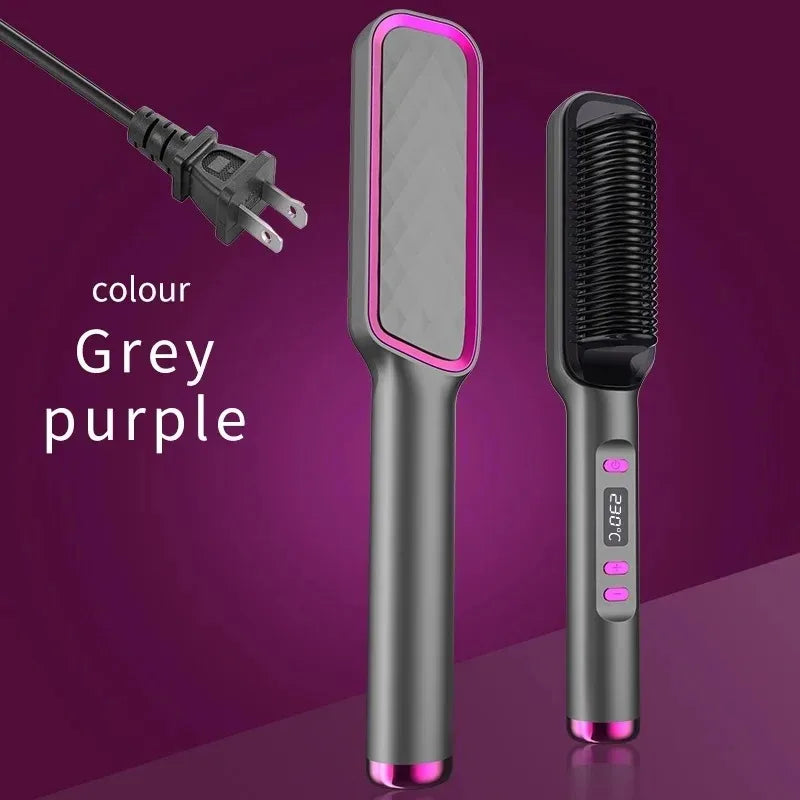Electric Hair Straightening Brush Heating Hot Comb