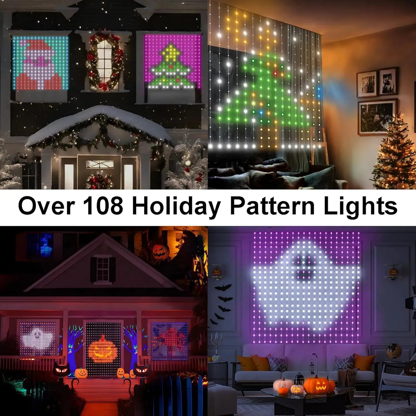 Smart RGB Curtain String Lights