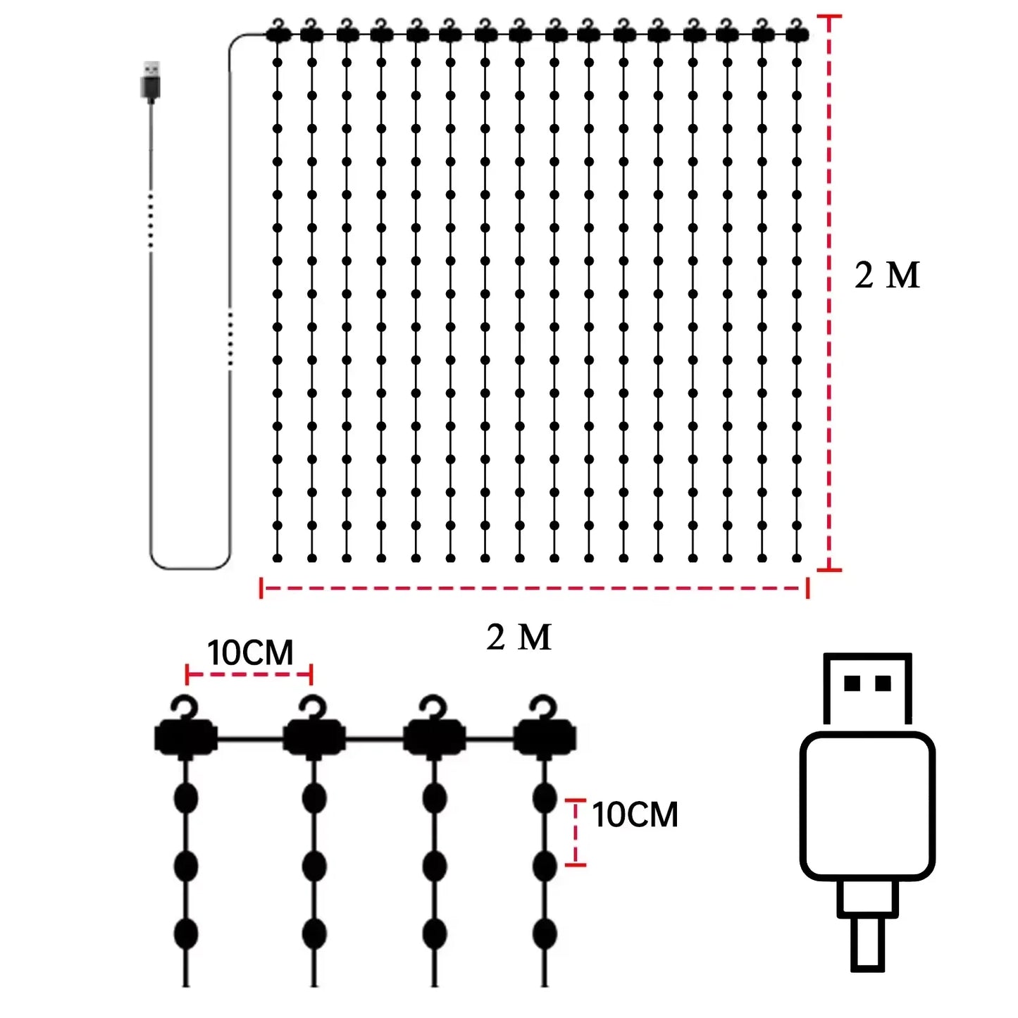 Smart RGB Curtain String Lights