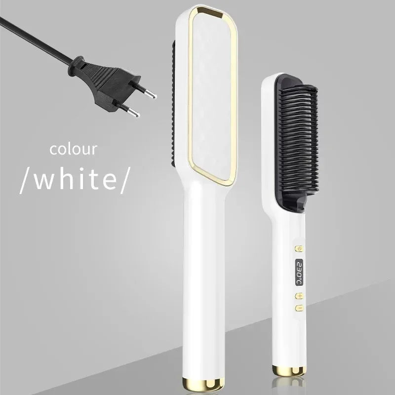 Electric Hair Straightening Brush Heating Hot Comb