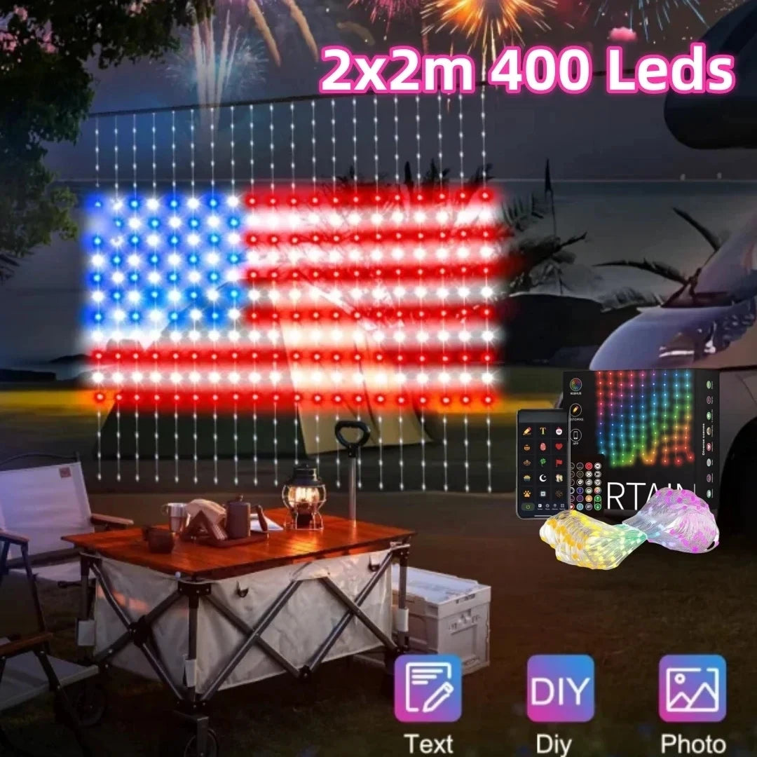 Smart RGB Curtain String Lights