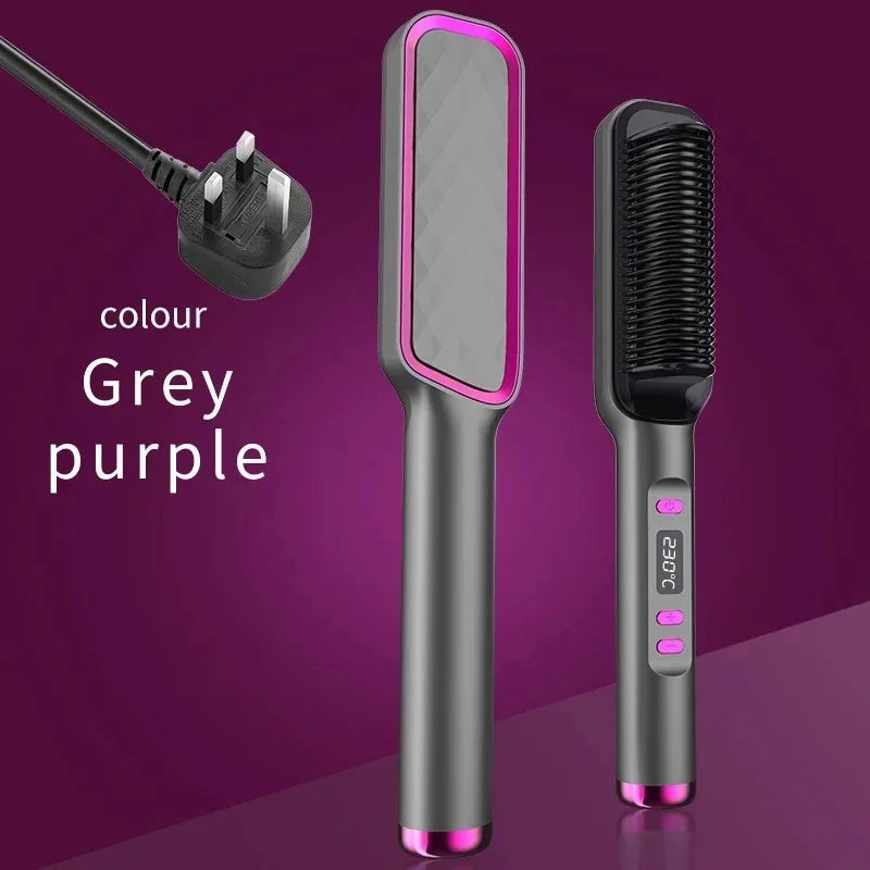 Electric Hair Straightening Brush Heating Hot Comb