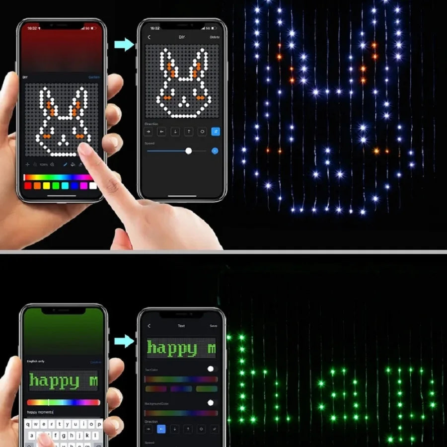 Smart RGB Curtain String Lights