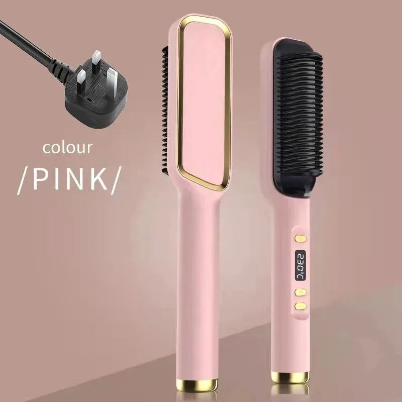 Electric Hair Straightening Brush Heating Hot Comb