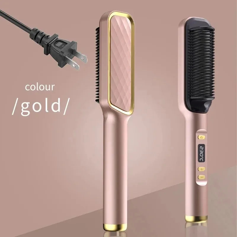 Electric Hair Straightening Brush Heating Hot Comb