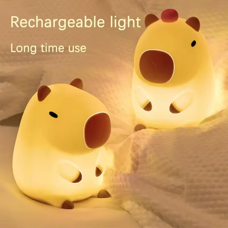 Cute Capybara Silicone Night Light Lamp