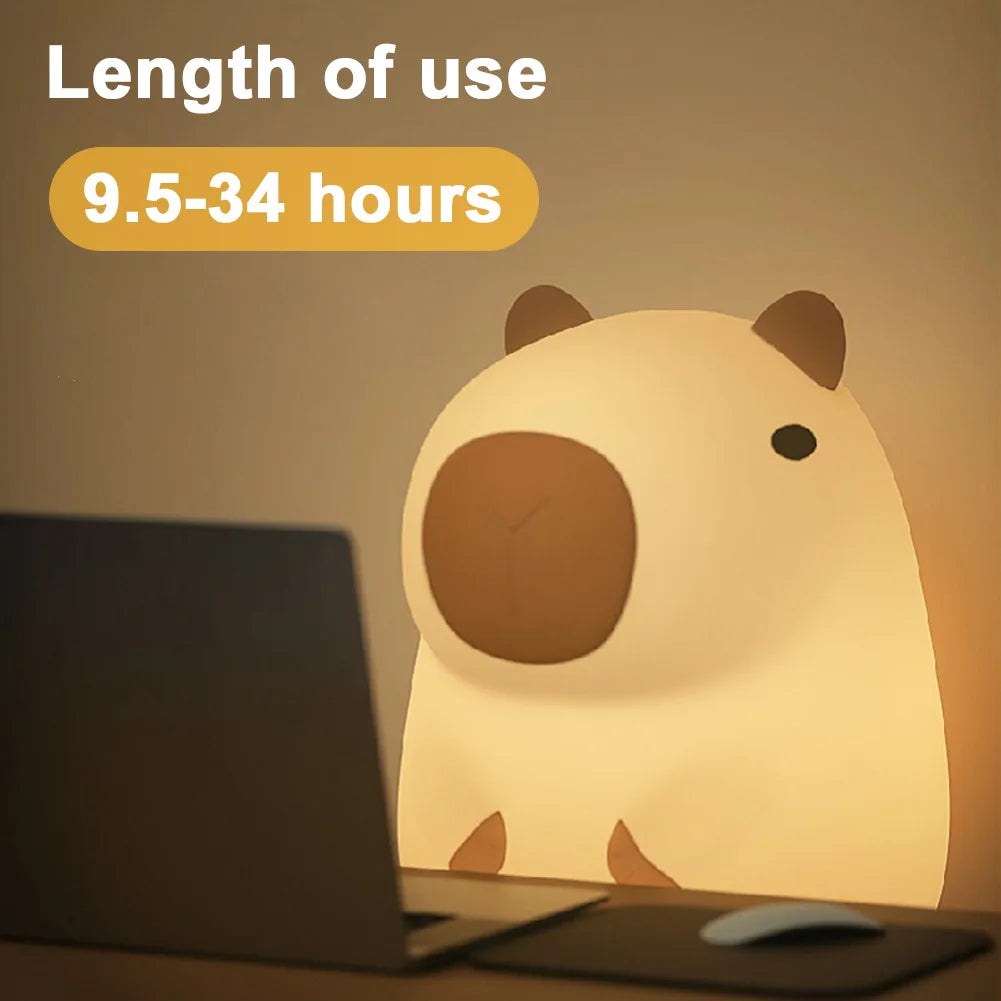 Cute Capybara Silicone Night Light Lamp