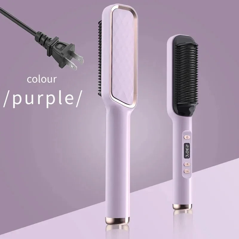 Electric Hair Straightening Brush Heating Hot Comb