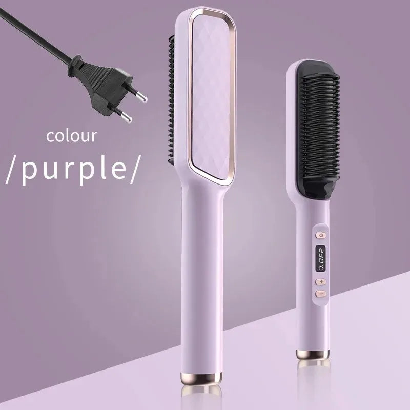 Electric Hair Straightening Brush Heating Hot Comb