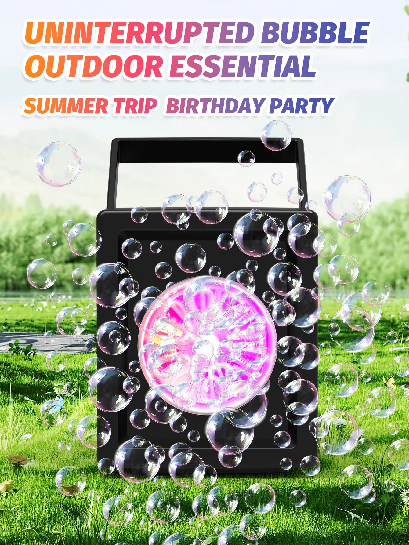 Electric Bubble Blower Toy – 10-Hole Handheld Bubble Machine for Outdoor Fun