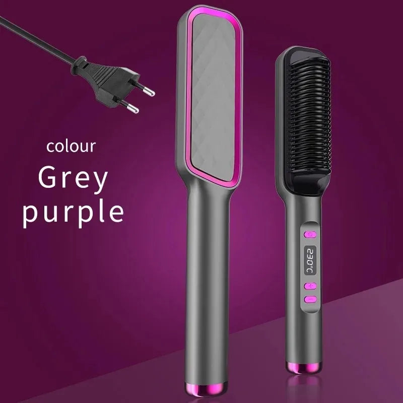 Electric Hair Straightening Brush Heating Hot Comb