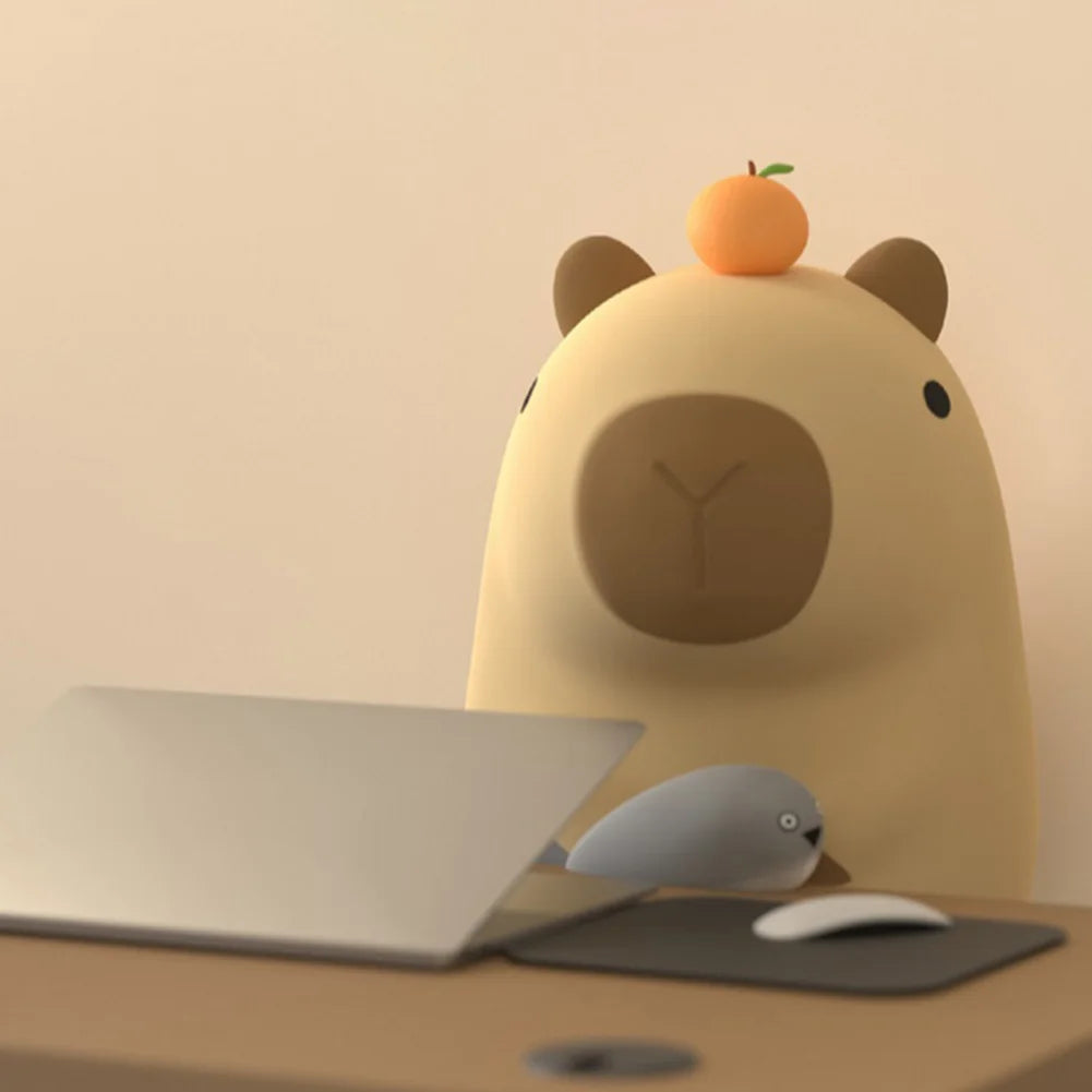 Cute Capybara Silicone Night Light Lamp