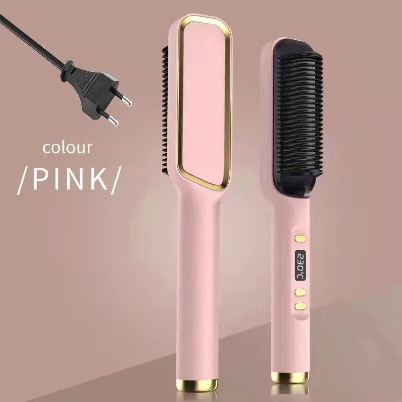 Electric Hair Straightening Brush Heating Hot Comb