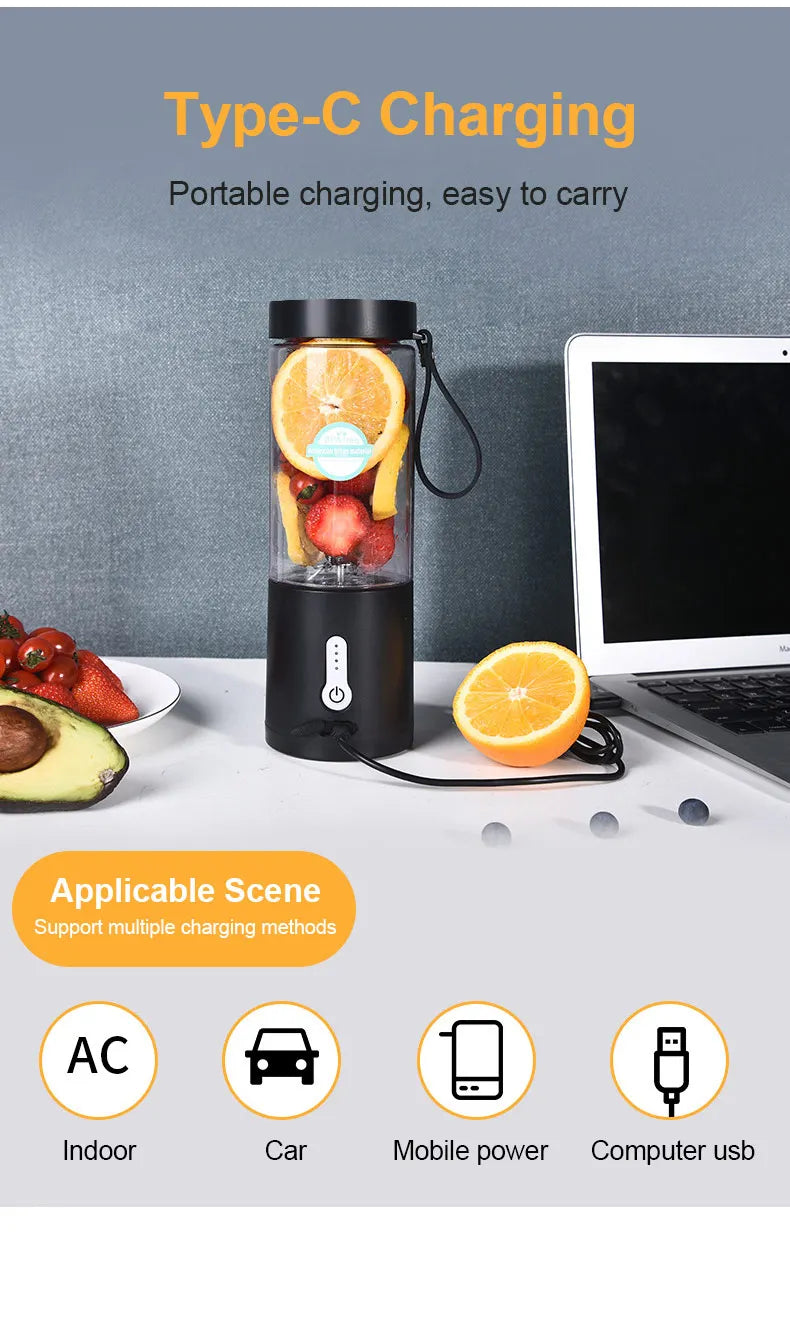 530ML Portable Blender for Smoothies Shakes