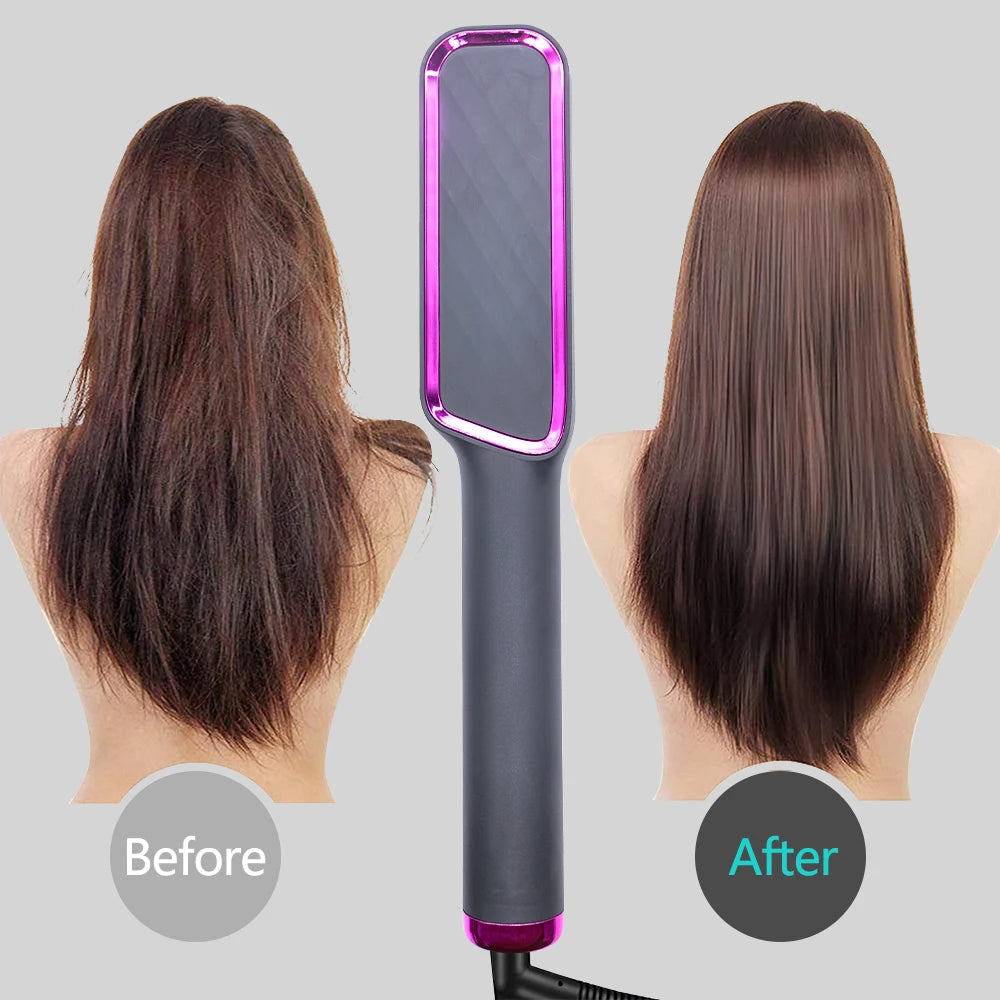Electric Hair Straightening Brush Heating Hot Comb