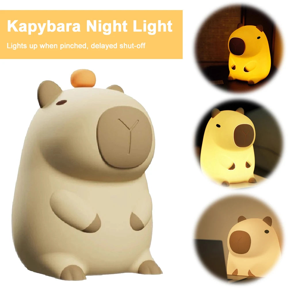 Cute Capybara Silicone Night Light Lamp