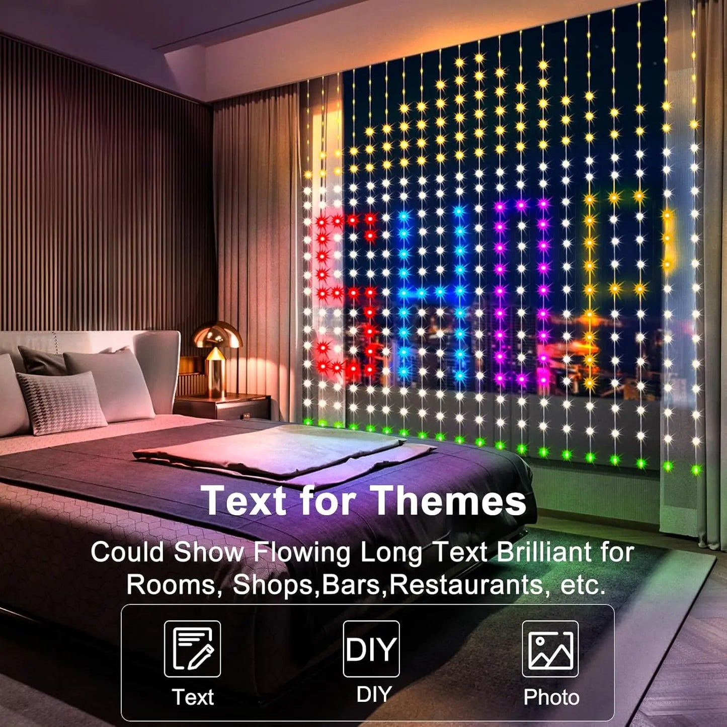 Smart RGB Curtain String Lights