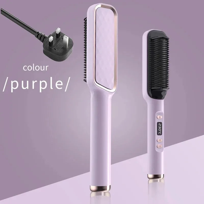 Electric Hair Straightening Brush Heating Hot Comb