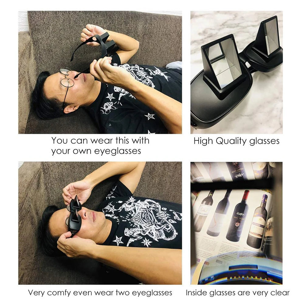 Lazy Creative Periscope Horizontal Reading Books Sit Glasses