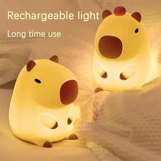 Cute Capybara Silicone Night Light Lamp