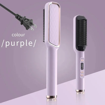 Electric Hair Straightening Brush Heating Hot Comb