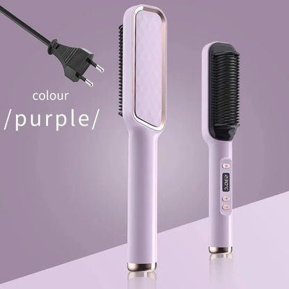 Electric Hair Straightening Brush Heating Hot Comb