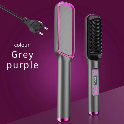 Electric Hair Straightening Brush Heating Hot Comb