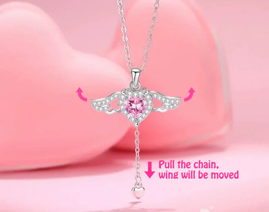 Angel Wings Necklace - Pure 925 Silver Pendant Set