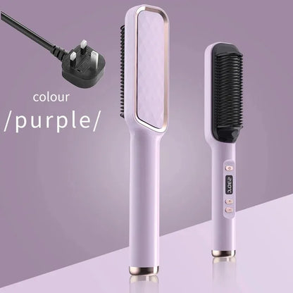 Electric Hair Straightening Brush Heating Hot Comb